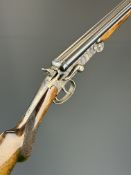 Parkemy .410 side by side hammer action folding poacher's shotgun with chequered semi-pistol grip,