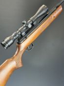 BSA Supersport .22 air rifle with chequered semi-pistol grip and forend, raised cheek piece,