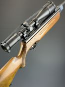 Weihrauch HW35 .22 air rifle with chequered semi-pistol grip, raised cheek piece, sling mounts,