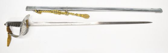 British 1895/97 pattern officer's sword by Hawksworth, the 82.5cm single fullered etched blade