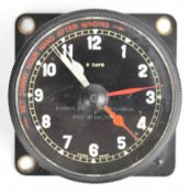 Spitfire or similar Smiths aircraft cockpit clock, marked to dial 6A/579 and Mk II and with AM below