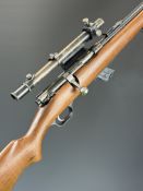 Stevens Model 56C .22 bolt-action rifle with semi-pistol grip, sling mounts, multi-shot magazine,