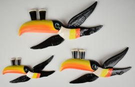 Three Carltonware Guinness advertising graduated toucan wall plaques, largest 26cm