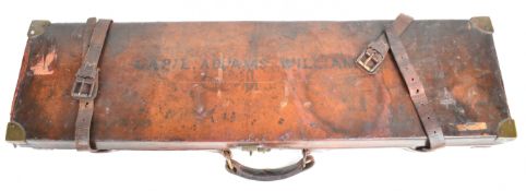 Thomas or Elizabeth Fletcher of Gloucester leather and brass bound shotgun carry case with 'Bought