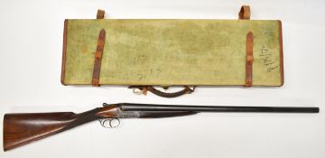 Webley & Scott 700 12 bore side by side ejector shotgun with named and engraved locks, engraved