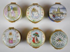 Four Royal Doulton Beatrix Potter enamel pill boxes from 1992 comprising Jemima Puddle-Duck,