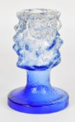 Kai Blomquist art glass candlestick with textured decoration, H20cm