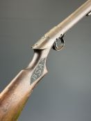 BSA Lincoln Jeffries style .22 under-lever air rifle with named and chequered semi-pistol grip and