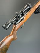 CZ 511 .22 semi-automatic rifle with chequered semi-pistol grip and forend, sling mounts, bi-pod,
