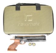 Reximex Mito W .177 PCP target air pistol/ rifle with shaped and textured wooden grip, scope rail