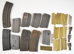 Ten SA80 or AR15 5.56x45 service rifle magazines comprising six 20, three 30 and one 40 round