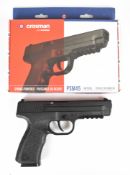 Crosman PSM45 .177 air pistol with textured composite grips, fixed sights and multi-shot magazine,