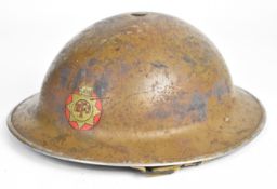 British WW2 NFS (National Fire Service) steel helmet, with NFS decal to front, leather liner with