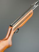 Hungarian Rellum .22 underlever air rifle with chequered semi-pistol grip, raised cheek piece and