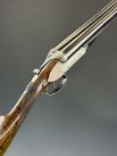 Webley & Scott 12 bore side by side ejector shotgun with named and engraved locks, engraved