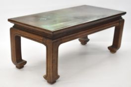 19th/20thC Chinese hardwood low table, W65 x D31 x H27cm