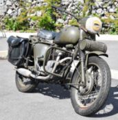 1966 Triumph 3TA military motorcycle, registration number MNN 682D, likely ex Dutch army, with 350cc