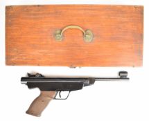 Original Model 5 .22 target air pistol with shaped and chequered composite grips and adjustable