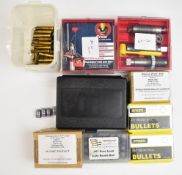 A collection of re-loading items comprising .45-70, .25-20 Single Shot and .25-20 WCF dies, 20
