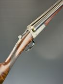 AYA No.4 12 bore side by side ejector shotgun with named and engraved locks, engraved underside,
