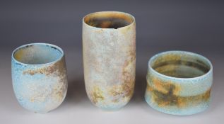 Three studio pottery vases / bowls, probably Jack Doherty, tallest 14cm Provenance: From the