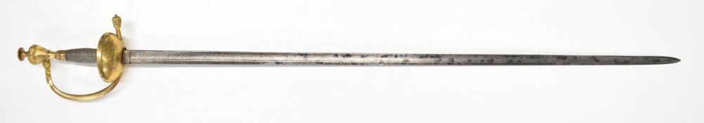 18th/19thC or similar smallsword / spadroon, potentially Prussian with 80cm single fullered,