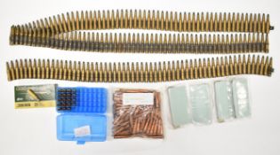 Three hundred and seventy one 7.62mm rifle cartridges, some in cartridge belts. PLEASE NOTE THAT A