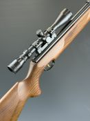 Weihrauch HW95 .22 air rifle with chequered semi-pistol grip and forend, raised cheek piece,