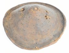 Indian/Persian circular leather shield, diameter 41cm