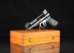 Webley Junior .177 air pistol with named and chequered composite grips and adjustable sights, serial