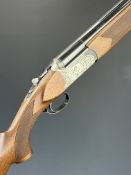 Renato Gamba Edinburgh Field 12 bore over and under ejector shotgun with engraved scenes of birds to