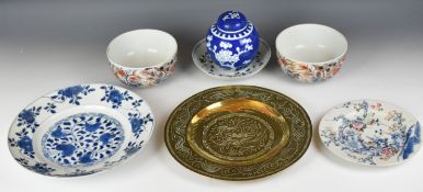 19th/20thC collection of Chinese and Japanese ceramics including a pair of bowls, export ware,
