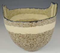 Antonia Salmon (b1959) studio pottery twin handled bowl, W20 x H17cm Provenance: From the estate