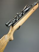 SMK Model SMK19 .22 air rifle with semi-pistol grip, raised cheek piece, adjustable sights and