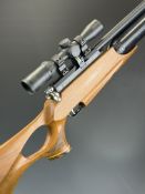 Daystate Air Wolf .22 PCP FAC air rifle with textured thumb-hole grip, raised cheek piece, 10-shot