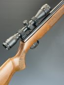 Weihrauch HW57 .22 under-lever air rifle with chequered semi-pistol grip and forend, raised cheek