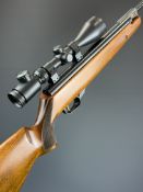 Weihrauch HW90K .22 air rifle with chequered semi-pistol grip and forend, raised cheek piece,
