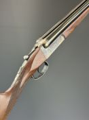 Laurona 20 bore side by side shotgun with engraved locks, underside, trigger guard and thumb