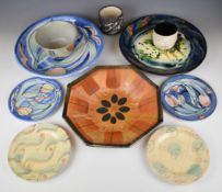 Collection of studio pottery including artists local to Stroud and Gloucester; Annie Hewett