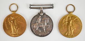 Three WW1 medals comprising British War Medal and Victory Medal named to (London Division) L.Z. 5591