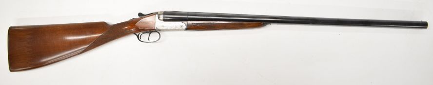 Antonio Zoli 12 bore side by side ejector shotgun with engraved action, underside, trigger guard,