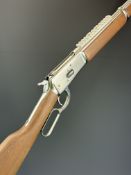 Rossi .38/ .357 underlever-action repeating carbine rifle with wooden stock and forend, scope rail