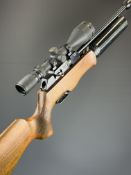 Theoben Rapid 7 .22 PCP FAC air rifle with textured semi-pistol grip, raised cheek piece, two 7-shot