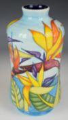 Moorcroft pedestal vase of waisted form decorated in the California pattern, dated 98 to base,