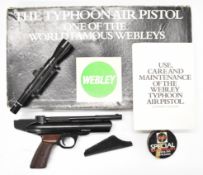 Webley Typhoon .22 target air pistol with shaped and chequered Bakelite grips and Webley 1.5x15