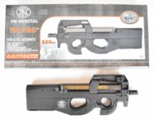 FN Herstal P90 6mm electric airsoft rifle with composite stock, scope rail and multi-shot