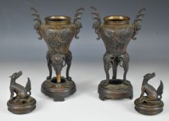 Pair of Chinese bronze covered incense burners, H31cm