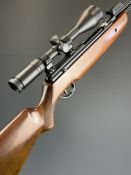 BSA Superstar .22 under-lever air rifle with chequered semi-pistol grip, raised cheek piece,