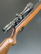 Weihrauch HW95 .22 air rifle with chequered semi-pistol grip, raised cheek piece, adjustable trigger