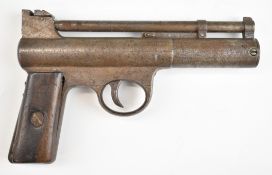 Webley Mark I .22 air pistol with wooden grips, serial number 741. PLEASE NOTE THAT ALL POST-1939